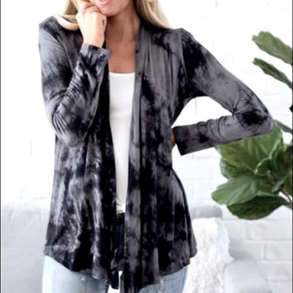 Grey Tie Dye Cardigan